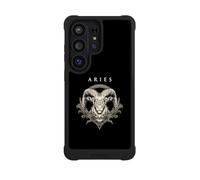 Coque Compatible avec Samsung Galaxy S26 Ultra Coque de Telephone Antichoc Compatible avec MagSafe NIVOmax Noire Signe du Zodiaque Bélier Aries