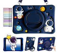 Coque Compatible avec Samsung Galaxy Tab A11 8.7 Pouces 2025/Galaxy Tab A9 8.7" 2023 Astronaute 3D avec Poignée Rotative à 360°, Bandoulière