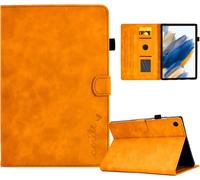 Coque Compatible Avec Samsung Galaxy Tab A8 2022 2021 10,5 Pouces,Ultra Mince Protection Tablette Samsung Tab A8,Cuir Pu Avec Fonction Support Pour Sm-X200/ Sm-X205/Sm-X207 (Orange)