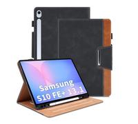 Coque Compatible avec Samsung Galaxy Tab S10 FE Plus 13.1 Pouces 2025 / Galaxy Tab S10 FE+ 2025 13.1" Étui Housse en Cuir PU avec Fonction Réveil/Sommeil Protection Magnétique Porte-Stylo (Noir)