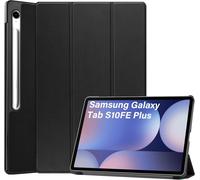 Coque Compatible avec Samsung Galaxy Tab S10 FE Plus/S10 FE+, Housse Etui de Slim Léger avec Veille/Réveil Automatique, PU Flexible Cover avec Multi-Angle Fonction Support, Noir
