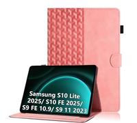 Coque Compatible avec Samsung Galaxy Tab S10 Lite 2025/ S10 FE 2025/ S9 FE 10.9 Pouces/ S9 11 Pouces 2023 Étui Housse en Cuir PU Tablette avec Fonction Support, Protection Magnétique (Rose)