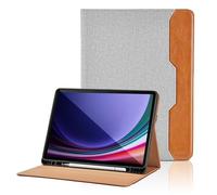 Coque Compatible avec Samsung Galaxy Tab S9 Ultra 2023 SM-X910/916/918 14.6 Pouces Étui Cover en PU avec Poche et Porte-Stylo, Multi-Angle Portefeuille Housse de Fonction Auto Réveil/Sommeil (Gris)