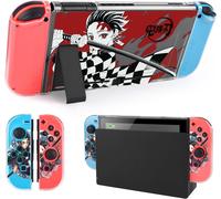 Coque Compatible avec Switch,Accessoires pour Switch,Coque transparente en PC dur avec housse souple pour Joy-Con,Coque pour Dockable,Design Anti-rayures,Demon Slayer