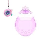 Coque compatible avec Tamagotchi Paradise Electronic Pet - Coque de protection transparente en PC avec cordon (rose)