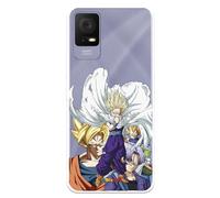 Coque compatible avec TCL 405 - TCL 408 - Officiel Dragon Ball Guerriers Saiyans pour protéger votre téléphone portable Coque en silicone transparent souple sous licence officielle Dragon Ball