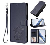 Coque compatible avec TCL 408, compatible avec TCL 405/406/406S avec fente pour carte, étui de téléphone portefeuille avec béquille - Bleu