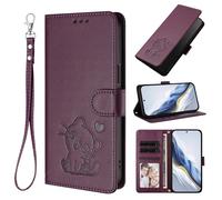 Coque compatible avec Ulefone Note 17 Pro 4G, compatible avec Ulefone Note 17 Pro 4G avec fente pour carte, étui de téléphone portable, béquille - Violet