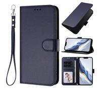 Coque compatible avec Vivo Y35 4G, compatible avec Vivo Y22 / Y22s / Y77 5G / Y77e 5G - Étui portefeuille avec fente pour carte et fermoir magnétique - Béquille - Bleu