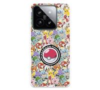 Coque compatible avec Xiaomi 14 Officiel Pokémon Motif Autocollant Poké Ball pour protéger votre mobile. Coque en silicone transparente souple sous licence officielle Pokémon