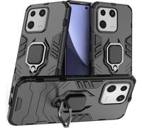 Coque Compatible Avec Xiaomi Mi 13 - Protection Hybride 2-En-1 Full Body Anti-Choc & Anti-Rayures, Support Anneau Rotatif 360° Avec Plaque Magnétique Pour Voiture, Noir