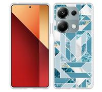 Coque Compatible avec Xiaomi Poco M6 Pro Coque en Silicone - Motif de marbre Bleu