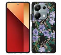 Coque Compatible avec Xiaomi Poco M6 Pro Coque en Silicone Noir - Fleurs pourpres