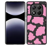 Coque Compatible avec Xiaomi Poco X7 Coque en Silicone Noir - Taches Roses de Vache