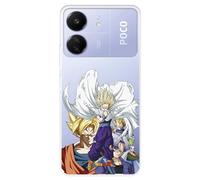Coque compatible avec Xiaomi Redmi 13C - Poco C65 Officielle Dragon Ball Guerriers Saiyans pour protéger votre téléphone portable Coque en silicone transparent souple sous licence officielle Dragon