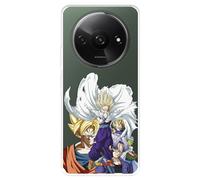 Coque compatible avec Xiaomi Redmi A3 sous licence officielle Dragon Ball Guerriers Saiyans pour protéger votre téléphone portable Coque en silicone transparente souple sous licence officielle Dragon