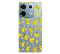 Coque compatible avec Xiaomi Redmi Note 13 5G sous licence officielle Pokémon Pikachu motif pour protéger votre téléphone. Coque en silicone transparente souple sous licence officielle Pokémon