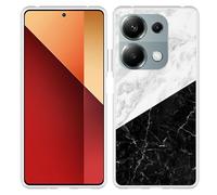 Coque Compatible avec Xiaomi Redmi Note 13 Pro (4G) Coque en Silicone - Marbre Blanc Noir