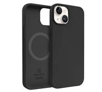 Coque Compatible en Silicone pour iPhone 14 Plus avec Anneau Magnétique, Noir