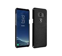 Coque Compatible Galaxy S8 Plus Coque Compatible Dos Fibre de Carbone + Contour Aluminium Noir