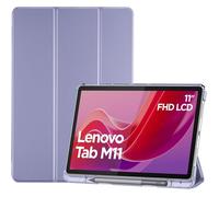 Coque compatible Lenovo Tab M11 (Tb330Fu/K11/K11E) 11"" 2024,porte-stylo,cuir PU léger,antichute,réveil/sommeil,violet clair