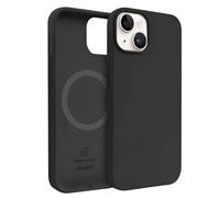 Coque Compatible MagSafe en Silicone pour iPhone 14 Plus avec Anneau Magnétique Noir