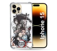 Coque Compatible Magsafe Pour Iphone 15 (6.1) Manga Demon Slayer Blanc