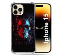 Coque Compatible Magsafe Pour Iphone 15 (6.1) Tete De Mort Deflagration