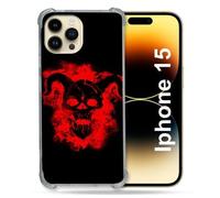 Coque Compatible Magsafe Pour Iphone 15 (6.1) Tete De Mort Diable