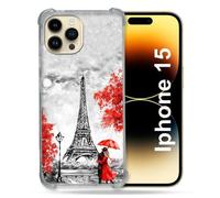 Coque Compatible Magsafe Pour Iphone 15 (6.1) Voyage France Paris Rouge