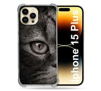 Coque Compatible Magsafe Pour Iphone 15 Plus Animal Chat Gris