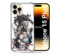 Coque Compatible Magsafe Pour Iphone 15 Plus Manga Demon Slayer Blanc