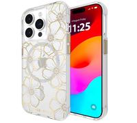 Coque Compatible MagSafe pour iPhone 15 Pro Max Design Floral Gems CASE MATE Dorée