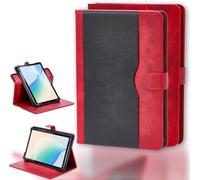 Coque Compatible pour Archos SPAC T110 FHD 4G Ultra Tablette Coque Etui Case Rotation à 360 degrés Angles de Vue Multiples Socle en Cuir PU Folio Cover Rouge