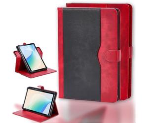 Coque Compatible pour Danew Dslide 114 Tablette Coque Etui Case Rotation à 360 degrés Angles de Vue Multiples Socle en Cuir PU Folio Cover Rouge