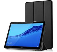 Coque Compatible Pour Huawei Mediapad T5 10.1"" Housse De Protection En Cuir Pu Étui Magnétique Ultra-Mince Avec Fonction Support - Noir
