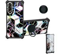 Coque Compatible pour OnePlus Nord 5 Cph2707 Cph2709 Coque Étui [avec Trempé 9H Protection D'écran] Case Support de Bague PC + Silicone IMDH-HS