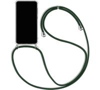 Coque Compatible pour Realme C75 4G, Housse pour Smartphone à Porter au Cou - Étui à bandoulière Cordon - Lanyard Case Protection Complète, Étui en Silicone Transparent, Vert Foncé