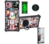 Coque Compatible pour Sharp Aquos Wish5 Sh-M32 A502Sh Sh-52F Coque Étui [avec Trempé 9H Protection D'écran] Case Support de Bague PC + Silicone YGH-MXX