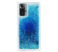 Coque Compatible pour Xiaomi Redmi Note 10 Pro Transparente Silicone Paillettes 3D Motif Antichoc Etui Liquide Transparent Bumper Kawaii Case Housse Femme Fille Homme Mandala