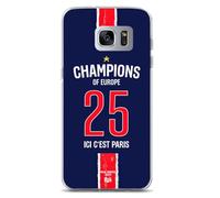 Coque Compatible Samsung Galaxy S8 - Football Paris Champions d’Europe 2025 - Coque Rigide Antichoc - Design PSG - Protection Dos et Bords - Contour Transparent - Accessoire Fan de Foot