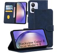 Coque Compatible with Oscal Modern 8 Coque de Protection étui Housse protège écran Antichoc [Housse en Cuir PU Premium] [Etui à Rabat] [Pochette de Portefeuille],Navy