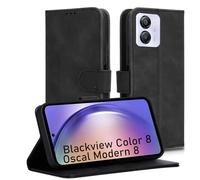 Coque Compatible with Oscal Modern 8 Coque de Protection étui Housse protège écran Antichoc [Housse en Cuir PU Premium] [Etui à Rabat] [Pochette de Portefeuille],Noir