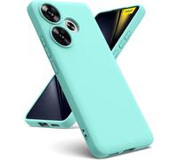 Coque Compatible Xiaomi Poco F6 5g - Silicone Liquide Tpu, Intérieur Microfibre, Antichoc, Rebord Caméra Relevé, Ultra Douce, Vert Clair
