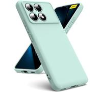 Coque Compatible Xiaomi Poco F6 Pro 5g - Silicone Liquide Ultra-Souple, Intérieur Microfibre, Anti-Chocs Avec Rebord Caméra, Vert Menthe