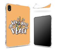 Coque conçue pour iPad 11{^>e<^} génération 2023/iPad 10e génération 2022 11", dos transparent avec signe de paix coloré, coque de protection fine en TPU souple et résistante aux chocs