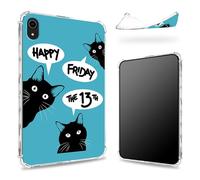 Coque conçue pour iPad 11e génération 2023/iPad 10e génération 2022 11", dos transparent avec vendredi 13e, coque fine et souple en TPU résistant aux chocs