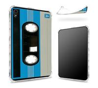 Coque conçue pour iPad Mini 6 8,3" 2021 Mini 6e génération, dos transparent avec cassette bleue, protection des coins en TPU souple et fine, résistante aux chocs
