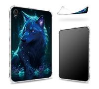 Coque conçue pour iPad Mini 6 8,3" 2021 Mini 6e génération, dos transparent avec loup cosmique, protection des coins en TPU souple et fine, résistante aux chocs