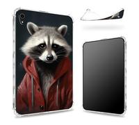 Coque conçue pour iPad Mini 6 8,3" 2021 Mini 6e génération, dos transparent avec raton laveur, protection des coins en TPU souple et fine, résistante aux chocs